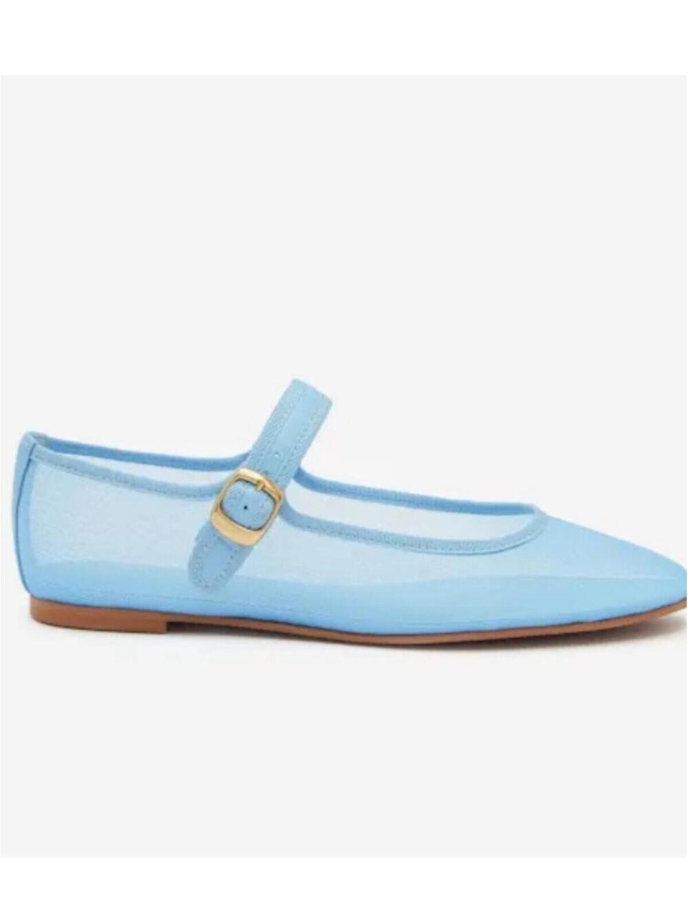 Reformation Tilly Mesh Ballet Flat Size 9.5 Light Baby Blue New Without Box